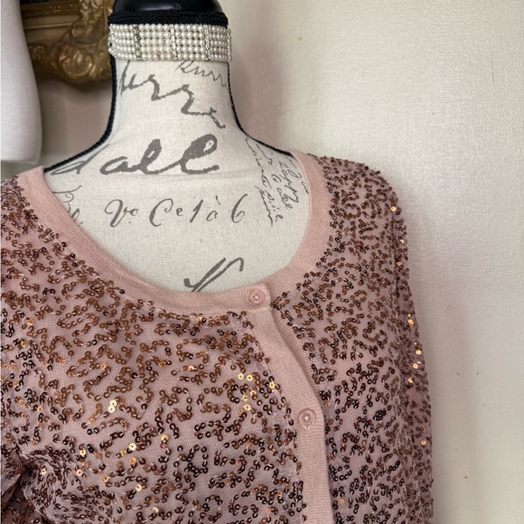 American Eagle Outfitters Pink Sequin Cardigan - Picture 6 of 7